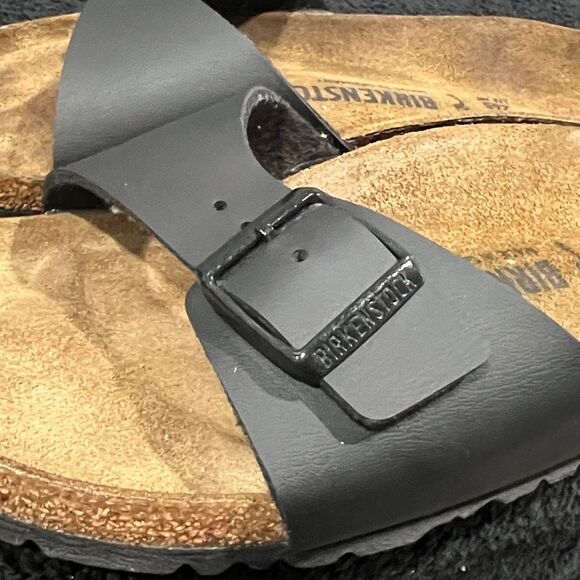 🔥🔥 BIRKENSTOCK Madrid Birko-Flor Black Leather Buckle Sandals Women/Men Sz 41 - Picture 4 of 11